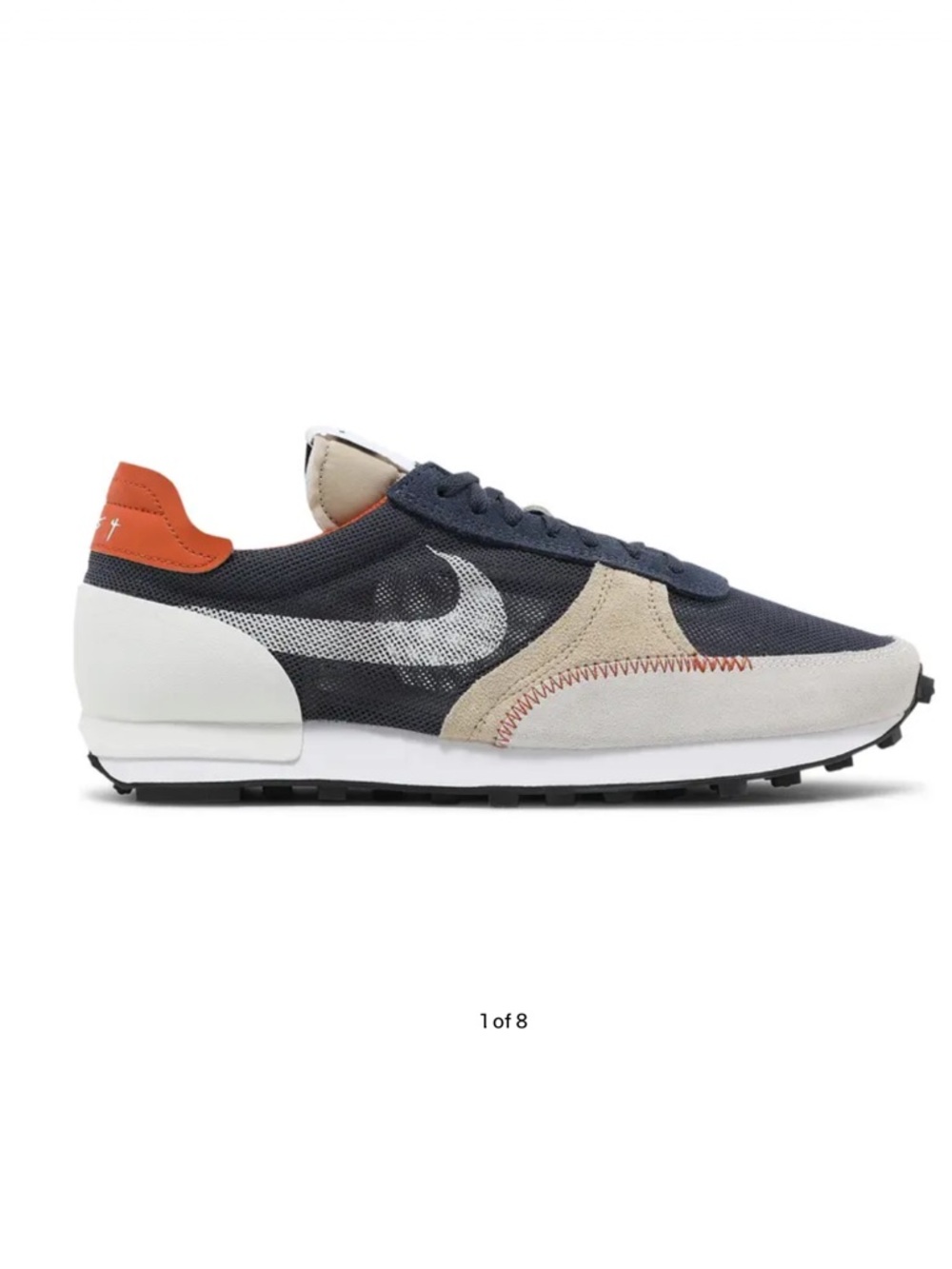 Nike Daybreak-Type Sneakers in Navy, Cream and Orange - Picture 4 of 10
